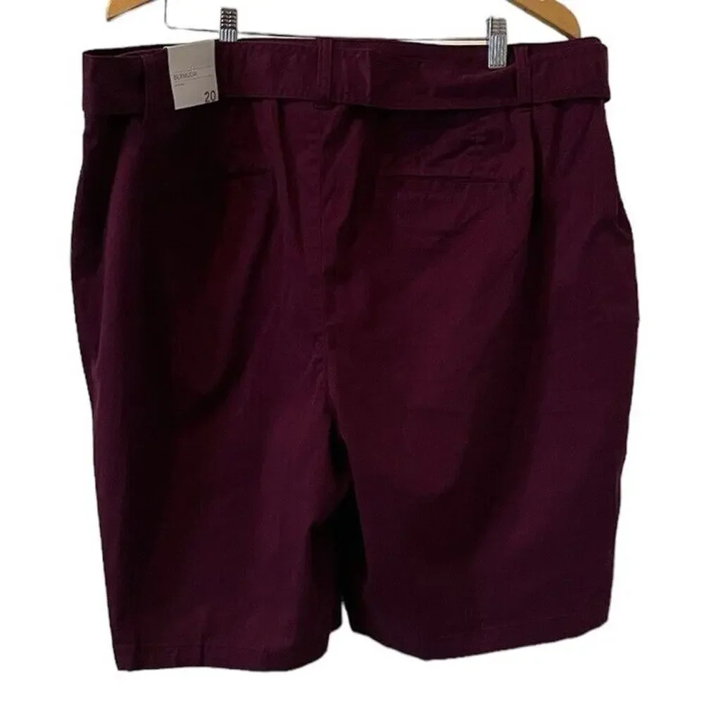 Lane Bryant Bermuda Purple Belted Shorts Pockets NWT size 20 - Picture 12 of 12